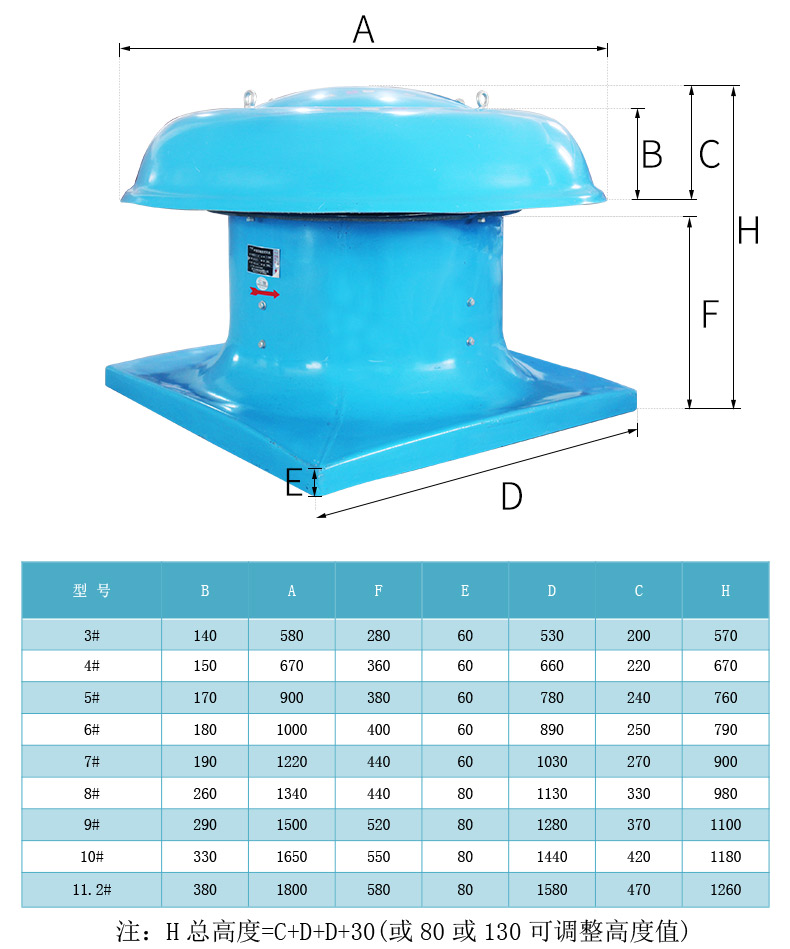 屋頂消防排煙風機型號參數(shù)表